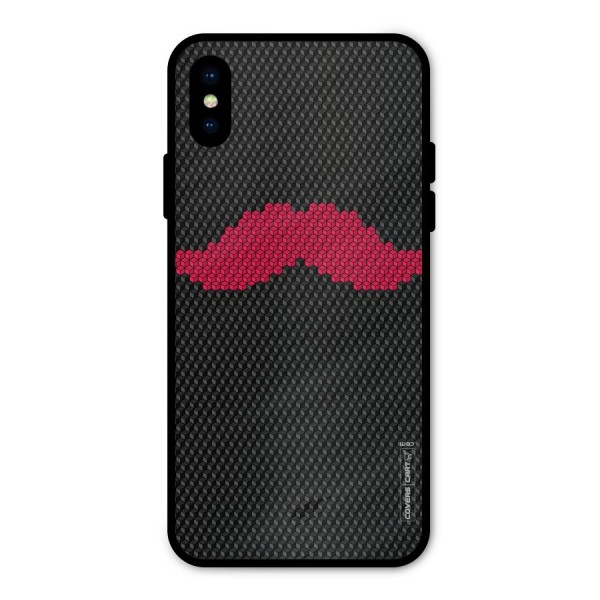 Pink Moustache Metal Back Case for iPhone X