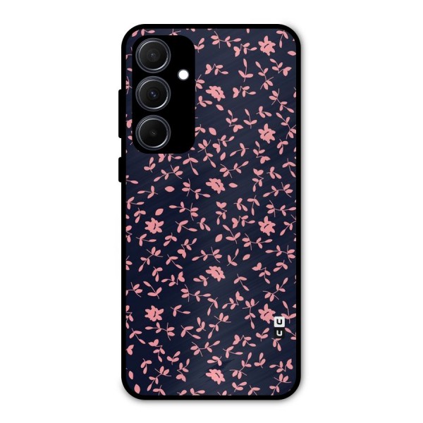 Pink Plant Design Metal Back Case for Galaxy A35