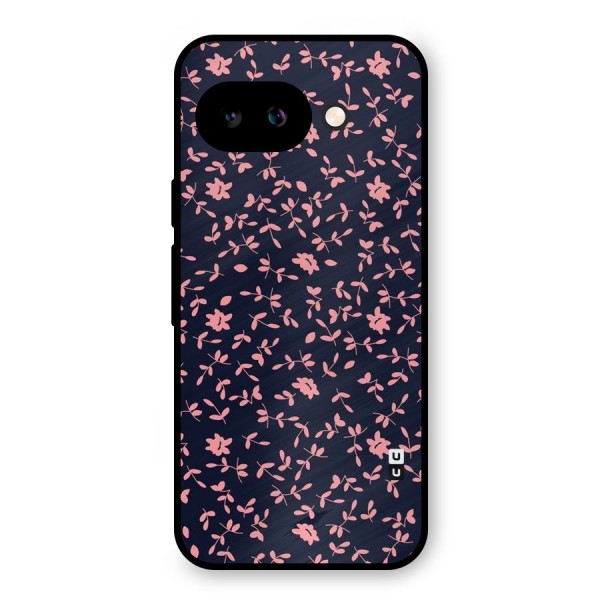 Pink Plant Design Metal Back Case for Google Pixel 9a
