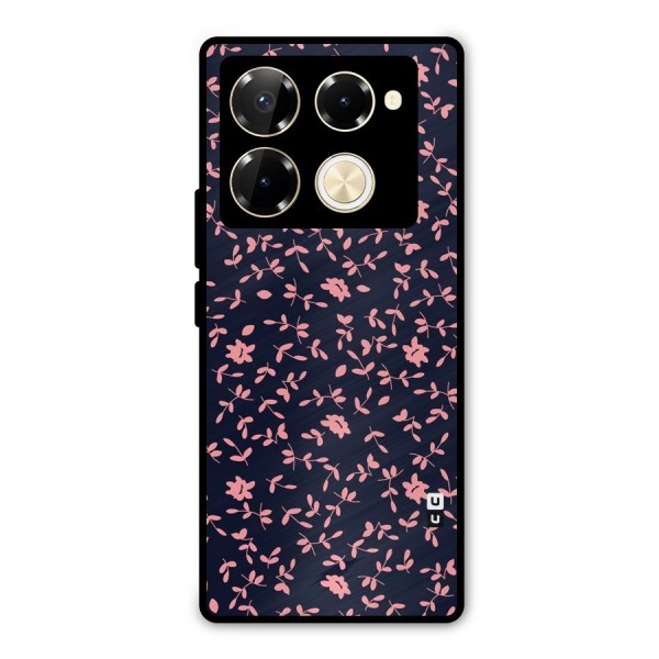 Pink Plant Design Metal Back Case for Infinix Note 40 Pro Plus
