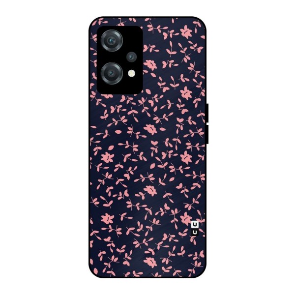 Pink Plant Design Metal Back Case for OnePlus Nord CE 2 Lite 5G