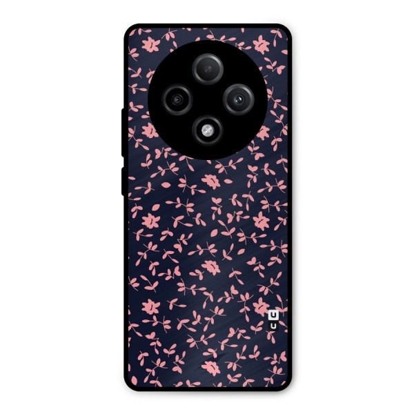 Pink Plant Design Metal Back Case for Oppo F27 Pro Plus