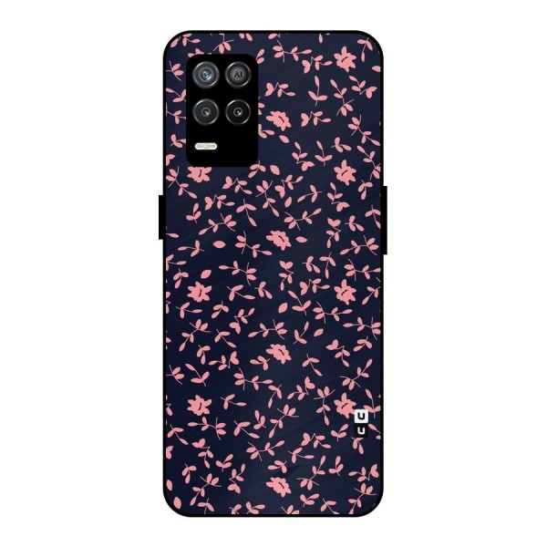 Pink Plant Design Metal Back Case for Realme 9 5G