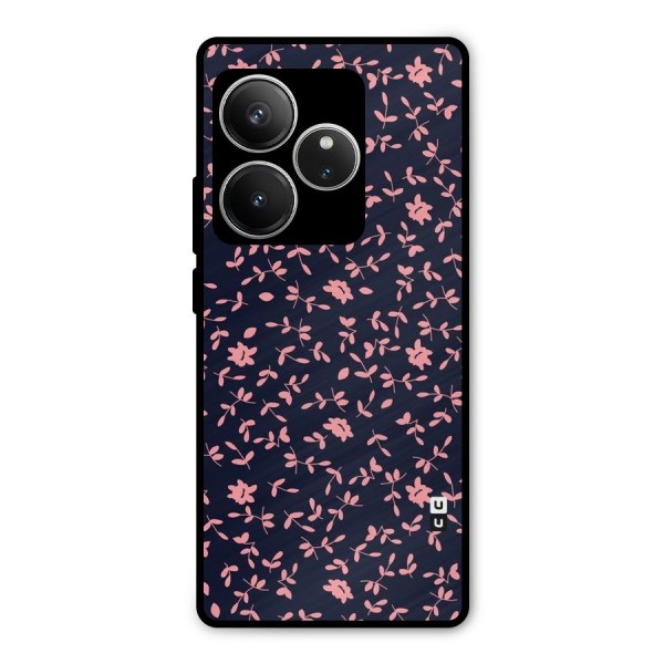 Pink Plant Design Metal Back Case for Realme GT 6