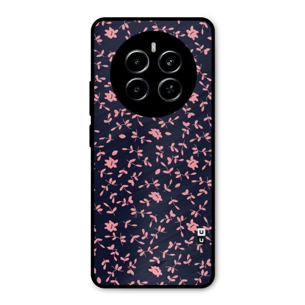 Pink Plant Design Metal Back Case for Realme P1