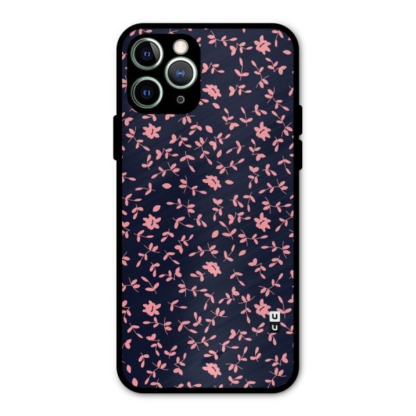 Pink Plant Design Metal Back Case for iPhone 11 Pro Max