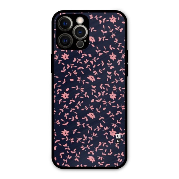 Pink Plant Design Metal Back Case for iPhone 12 Pro Max