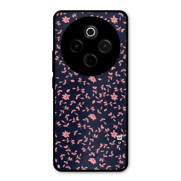 Pink Plant Design Metal Back Case for iQOO Z10