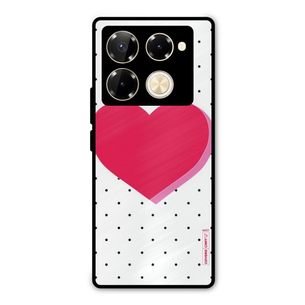 Pink Polka Heart Metal Back Case for Infinix Note 40 Pro Plus