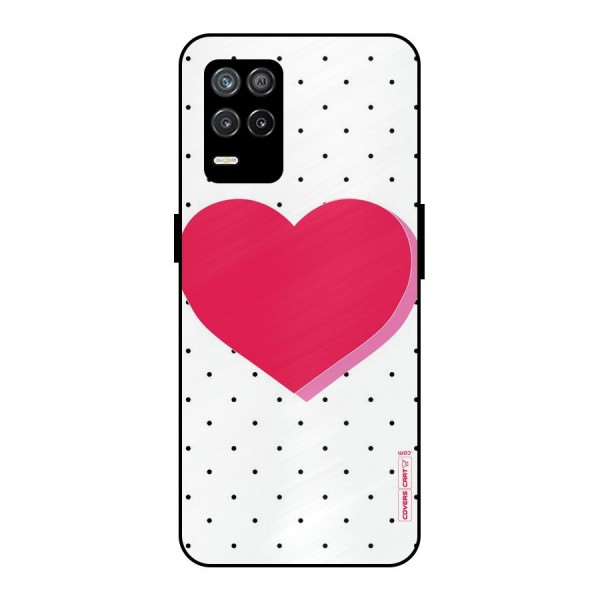 Pink Polka Heart Metal Back Case for Realme 9 5G