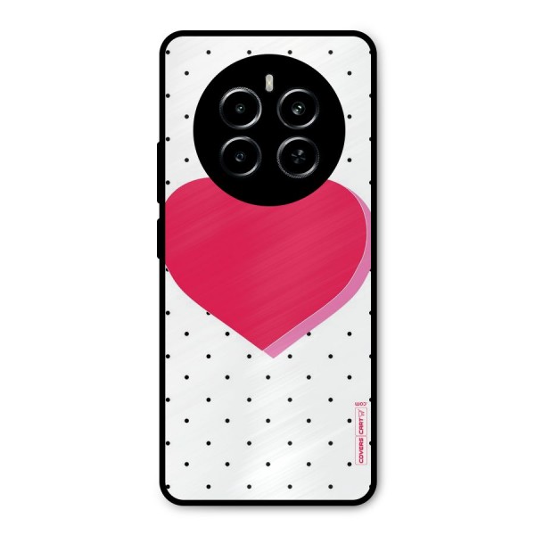 Pink Polka Heart Metal Back Case for Realme P1