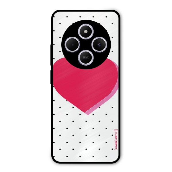 Pink Polka Heart Metal Back Case for Redmi A4