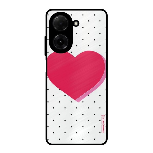 Pink Polka Heart Metal Back Case for Redmi A5 4G