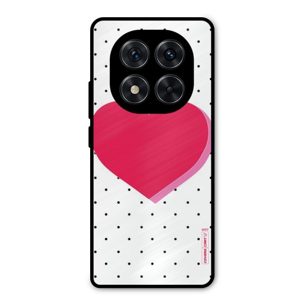 Pink Polka Heart Metal Back Case for Redmi Note 14 Pro 5G