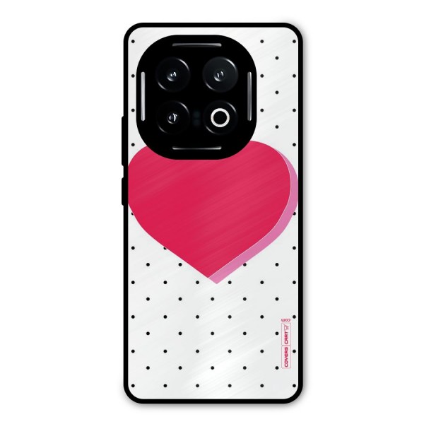 Pink Polka Heart Metal Back Case for iQOO 13
