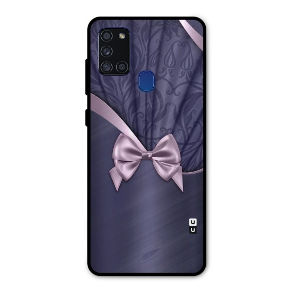 Pink Ribbon Metal Back Case for Galaxy A21s