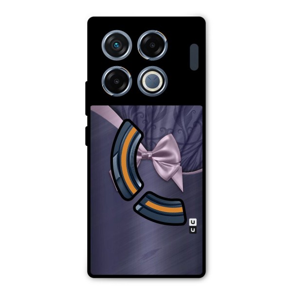 Pink Ribbon Metal Back Case for Infinix GT 20 Pro