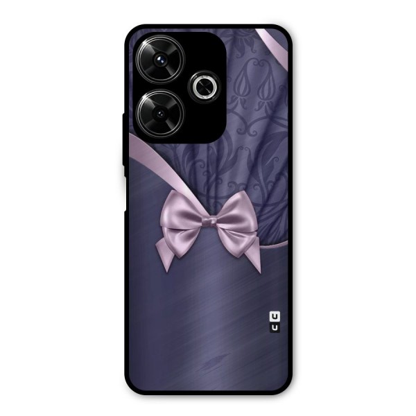 Pink Ribbon Metal Back Case for Poco M6 Plus