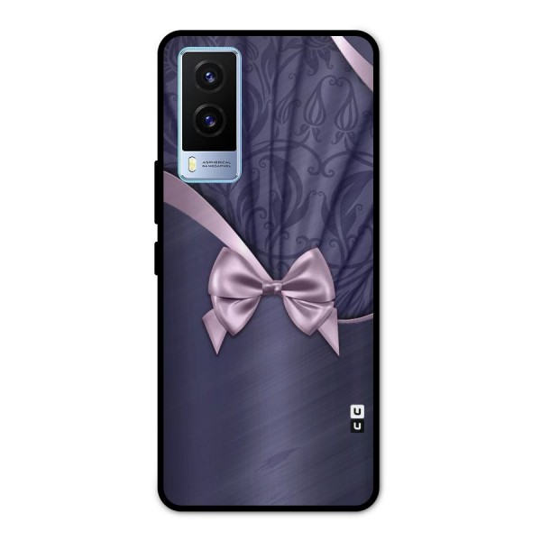 Pink Ribbon Metal Back Case for Vivo V21e 5G