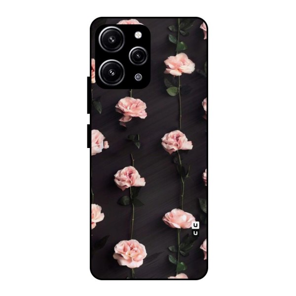 Pink Roses Glass Back Case for Redmi 12 4G