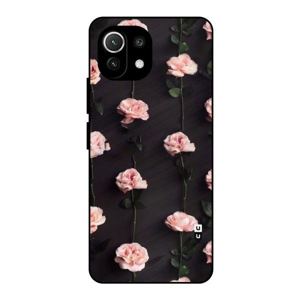 Pink Roses Metal Back Case for Mi 11 Lite