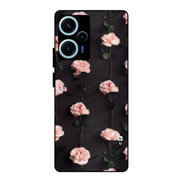 Pink Roses Metal Back Case for Poco F5