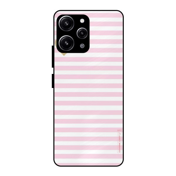Pink Stripes Glass Back Case for Redmi 12 4G