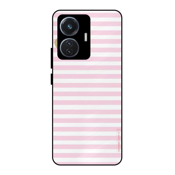 Pink Stripes Metal Back Case for iQOO Z6 44W