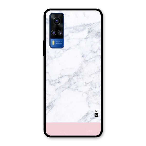 Pink White Merge Marble Glass Back Case for Vivo Y51