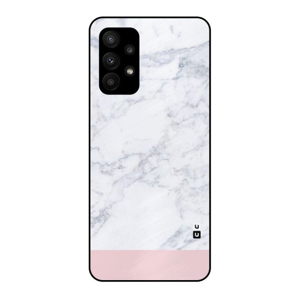 Pink White Merge Marble Metal Back Case for Galaxy A23