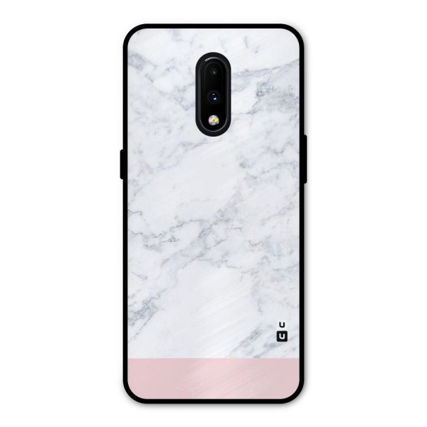 Pink White Merge Marble Metal Back Case for OnePlus 7