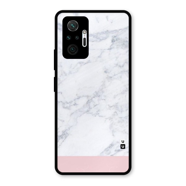 Pink White Merge Marble Metal Back Case for Redmi Note 10 Pro Max
