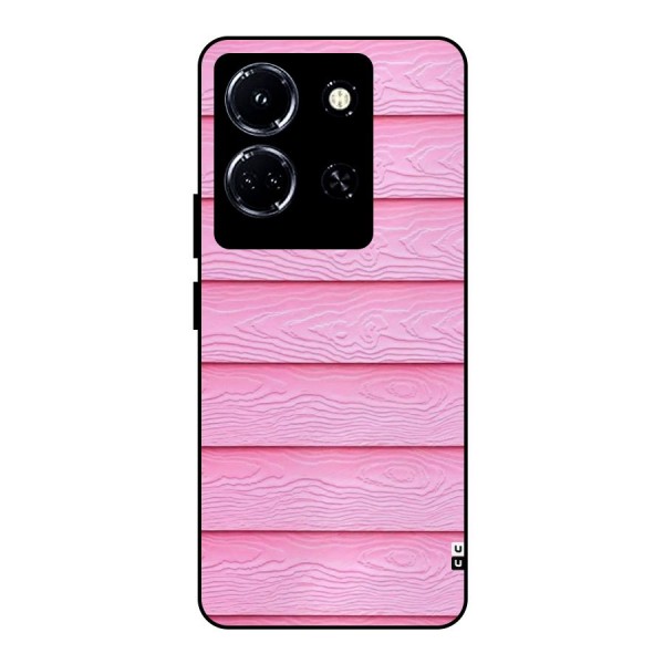 Pink Wood Metal Back Case for Infinix Note 30 5G