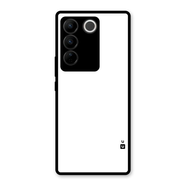 Plain White Glass Back Case for Vivo V27