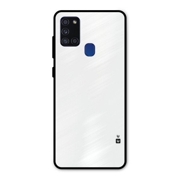 Plain White Metal Back Case for Galaxy A21s