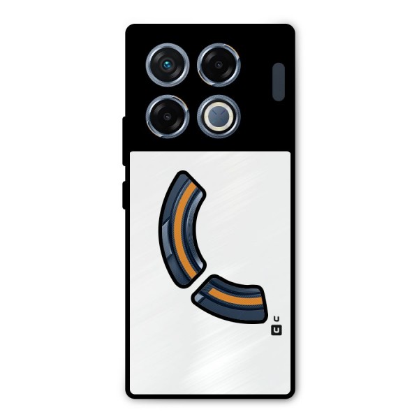 Plain White Metal Back Case for Infinix GT 20 Pro