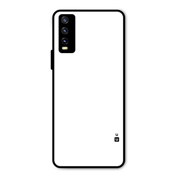 Plain White Metal Back Case for Vivo Y20i