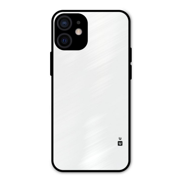 Plain White Metal Back Case for iPhone 12 Mini