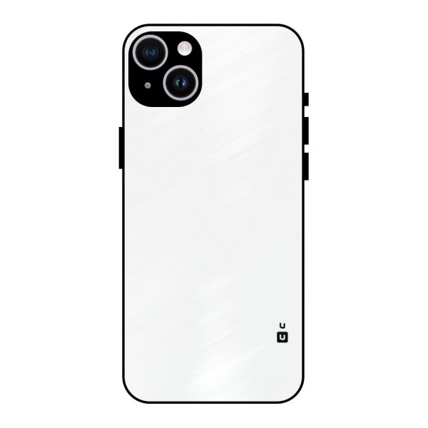 Plain White Metal Back Case for iPhone 14 Plus