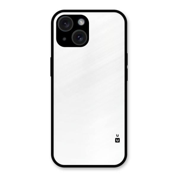 Plain White Metal Back Case for iPhone 15