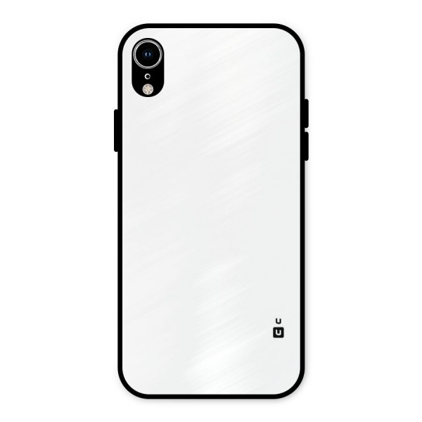 Plain White Metal Back Case for iPhone XR