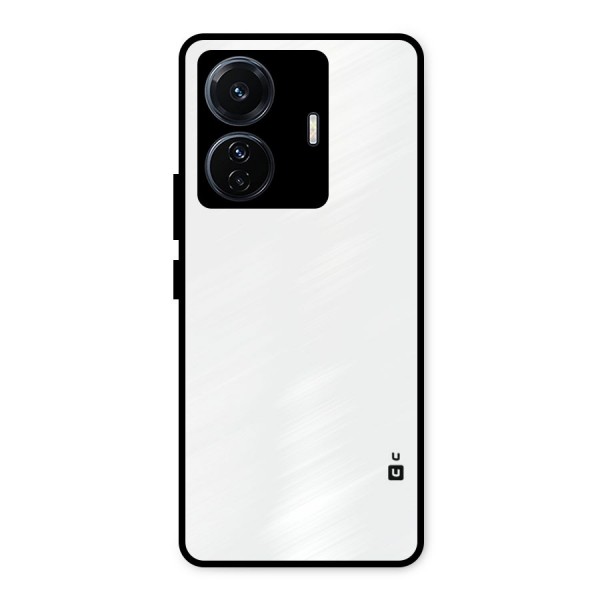 Plain White Metal Back Case for iQOO Z6