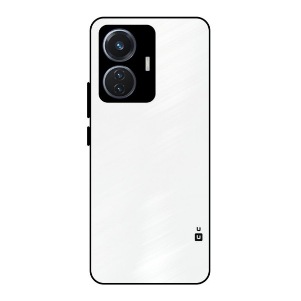 Plain White Metal Back Case for iQOO Z6 44W