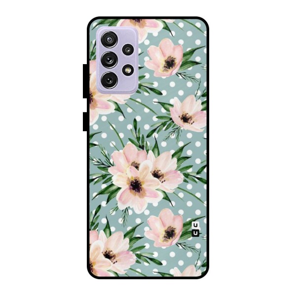 Polka Art Floral Metal Back Case for Galaxy A72