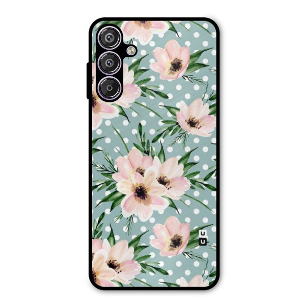 Polka Art Floral Metal Back Case for Galaxy F15