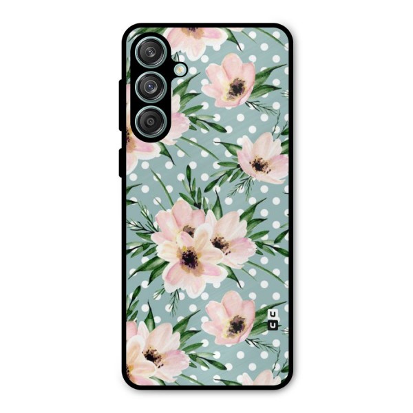 Polka Art Floral Metal Back Case for Galaxy M55 5G