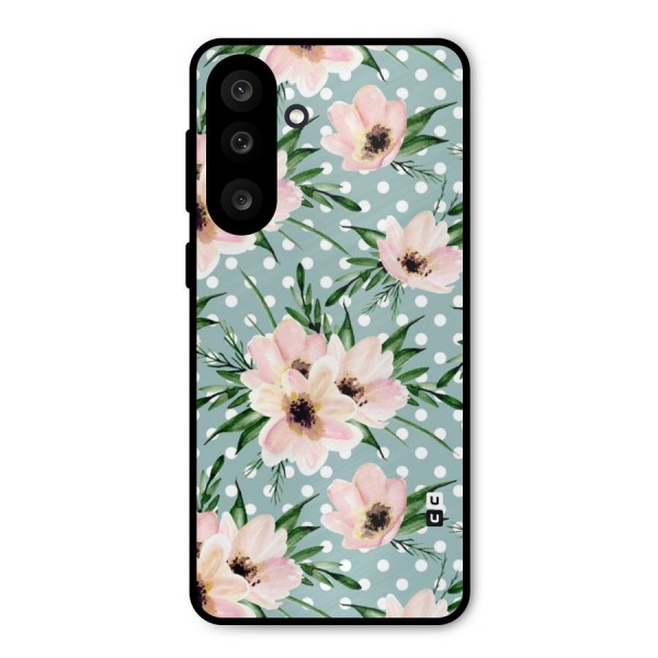 Polka Art Floral Metal Back Case for Galaxy M56