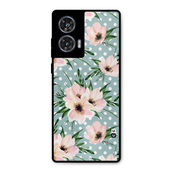 Polka Art Floral Metal Back Case for Motorola G96