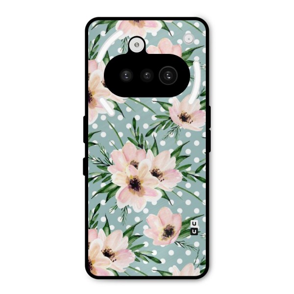 Polka Art Floral Metal Back Case for Nothing Phone 3a