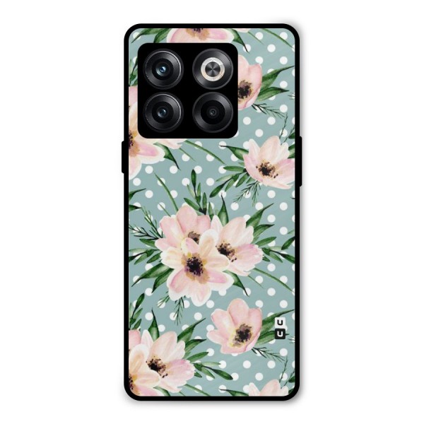 Polka Art Floral Metal Back Case for OnePlus 10T